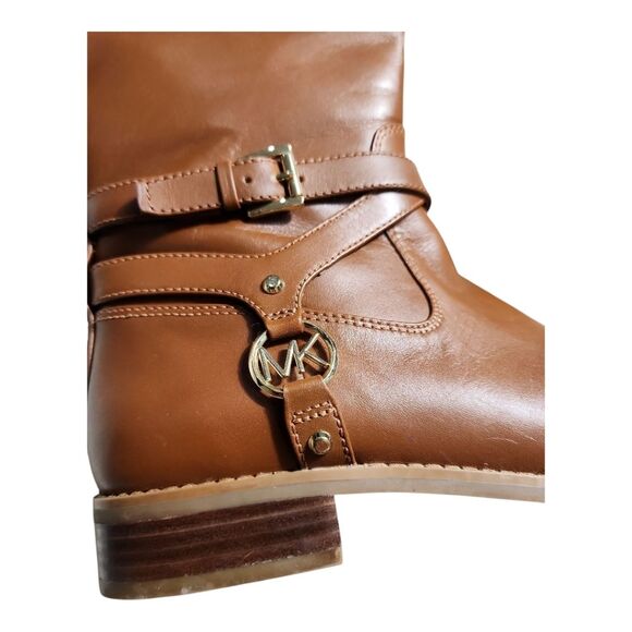 Michael Kors Leather Boots Women Sz 8 Brown Quiet Luxury Office Western Fall EUC - Picture 2 of 7